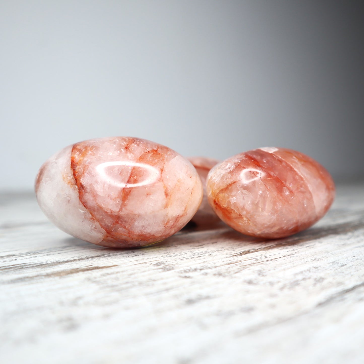 Fire Quartz Palm Stone | Grounding, Courage & Emotional Clarity