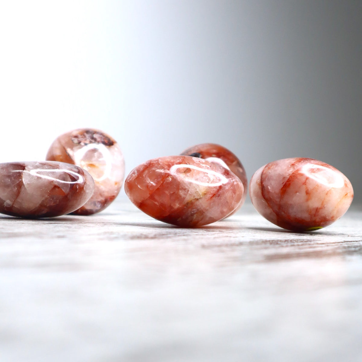 Fire Quartz Palm Stone | Grounding, Courage & Emotional Clarity