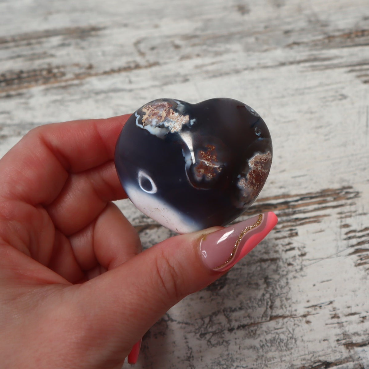 Orca Agate Hearts | Calm, Emotional Healing & Inner Peace