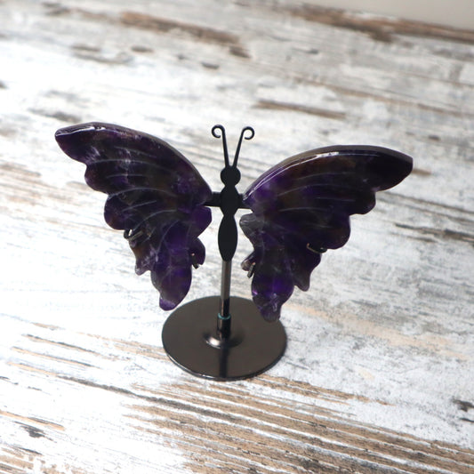 Amethyst Butterfly on Stand | Intuition, Calm & Spiritual Growth