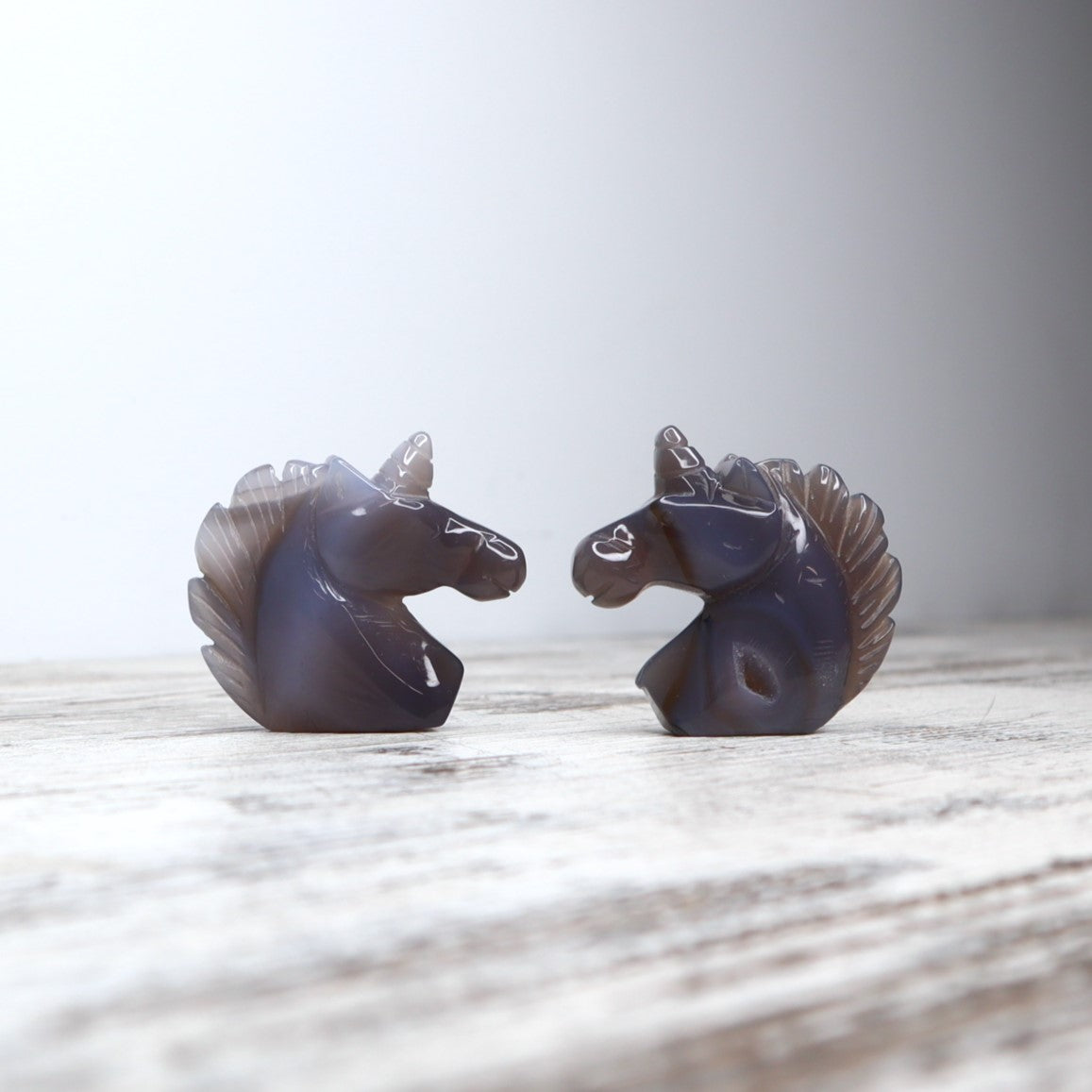 Druzy Agate Unicorn Carving | Cleansing, Intuition & Gentle Protection