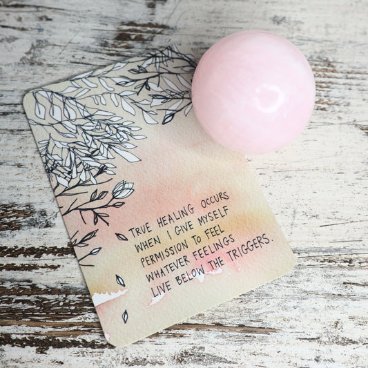 Mangano Calcite Sphere | Emotional Healing + Gentle Heart Energy