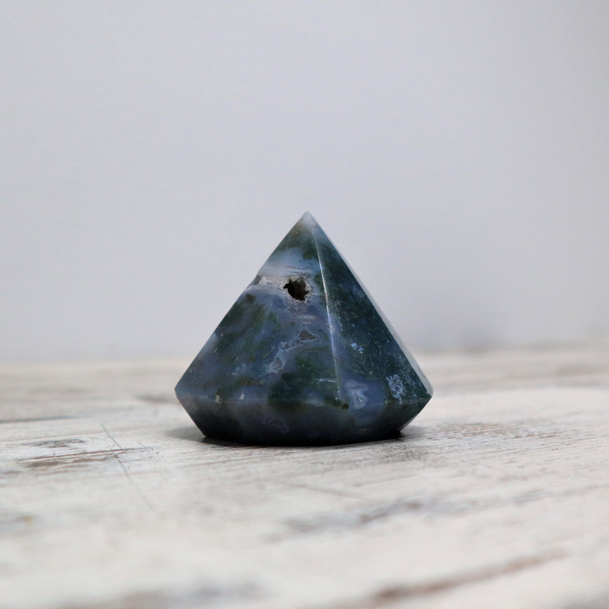 Moss Agate Diamond Carving | Growth, Grounding & New Beginnings