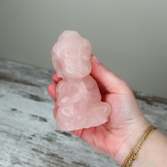 Rose Quartz Buddha Carving | Heart Healing, Compassion & Connection
