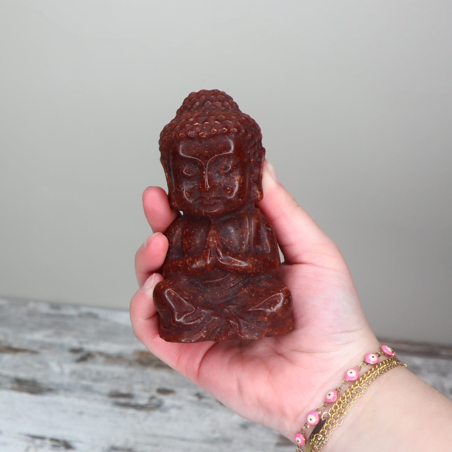 Strawberry Quartz Buddha Carving | Love, Joy & Soulful Alignment