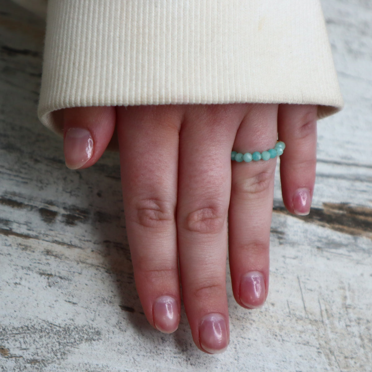Amazonite Beaded Ring | Calm, Confidence & Authentic Expression