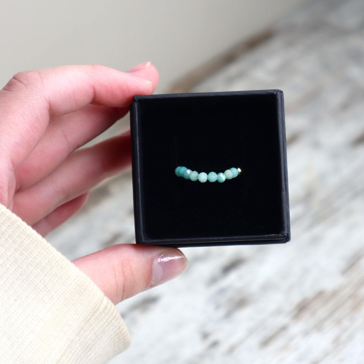 Amazonite Beaded Ring | Calm, Confidence & Authentic Expression