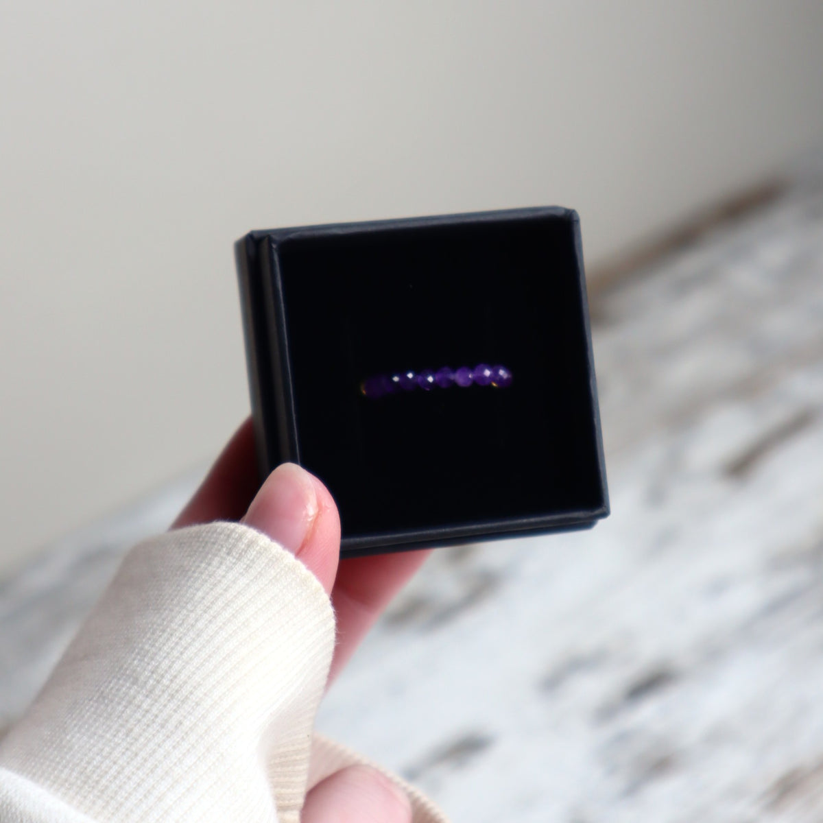 Amethyst Beaded Ring | Calm, Intuition & Inner Peace