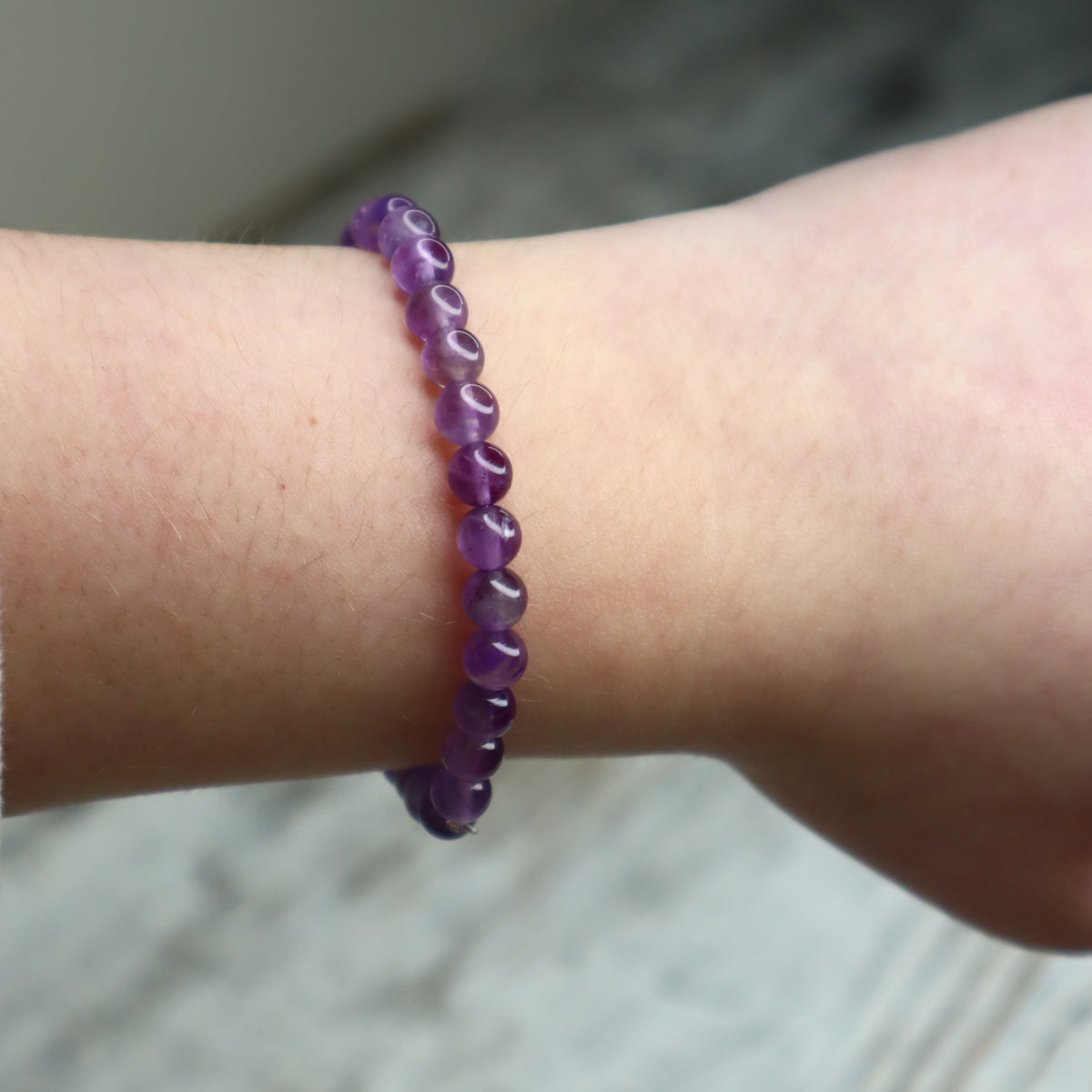 Amethyst Bead Bracelet | 6mm | Calm, Intuition & Spiritual Protection