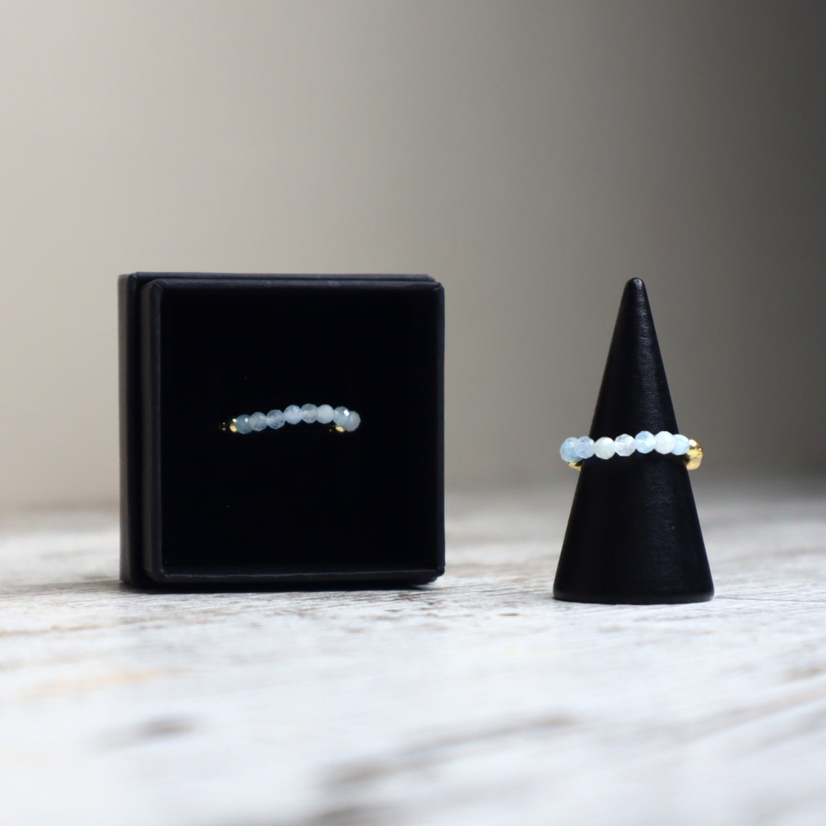 Aquamarine Beaded Ring | Calm, Clarity & Communication