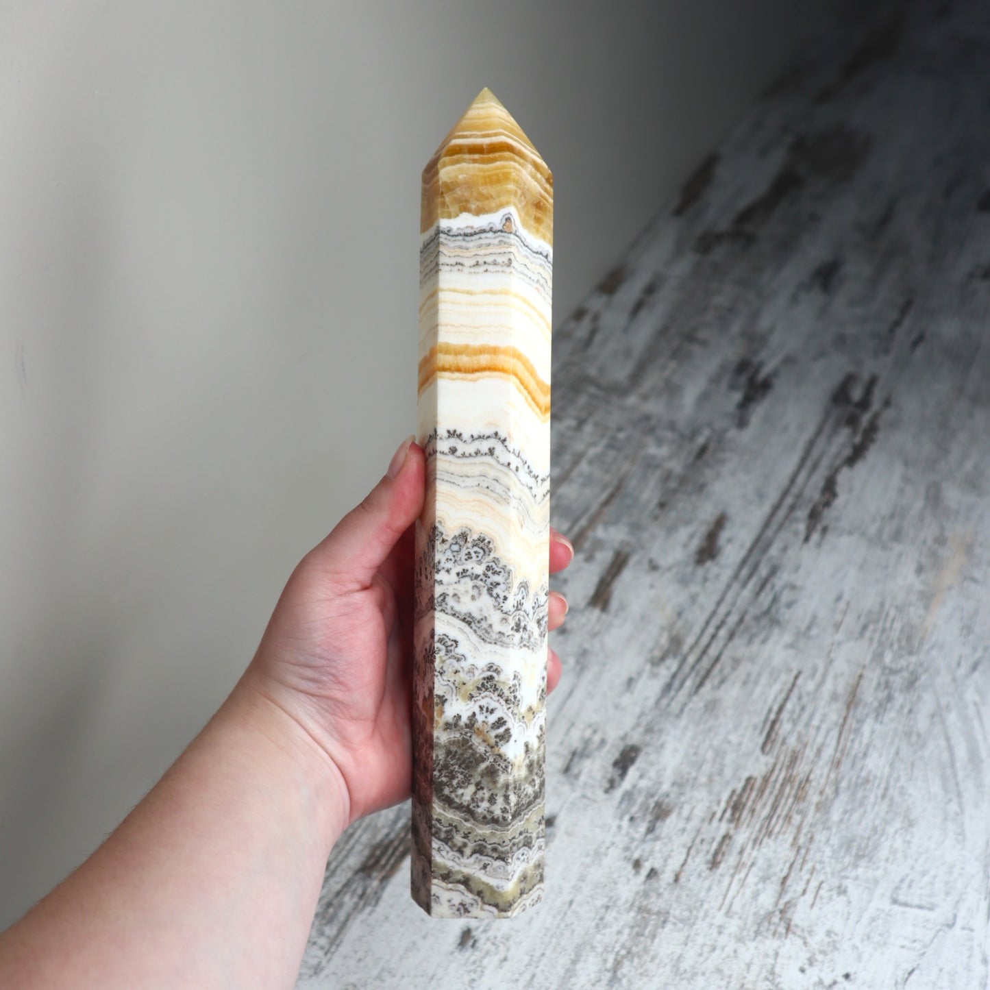 Banded Calcite Tower | Clarity, Flow & Grounded Alignment