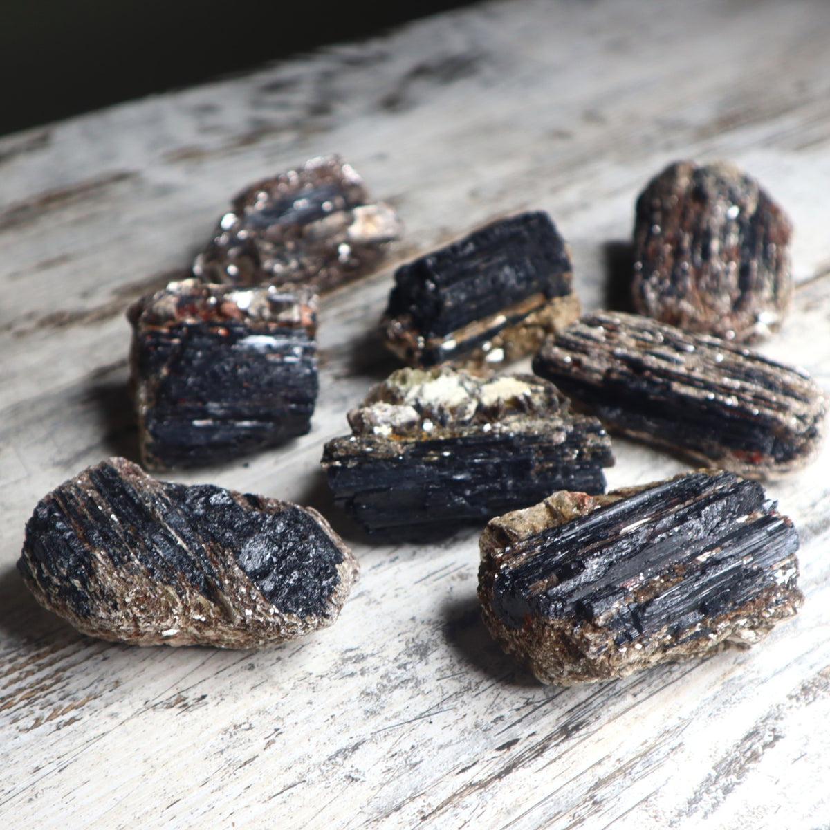 Black Tourmaline with Mica Raw Cluster | Protection, Grounding & Reflective Awareness