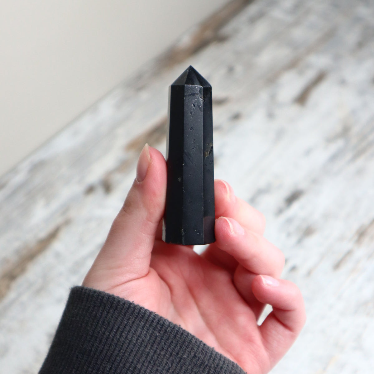 Black Tourmaline Mini Tower | Protection, Grounding & Strength
