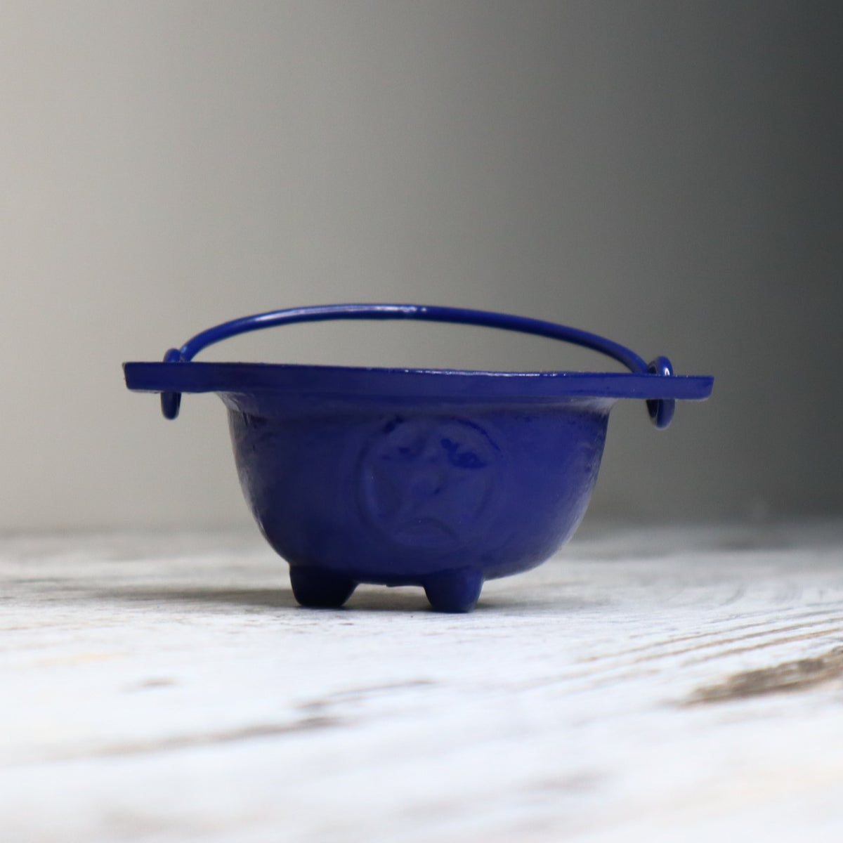 Cast Iron Pentagram Cauldron | Blue | Rituals, Intention & Altar Magic