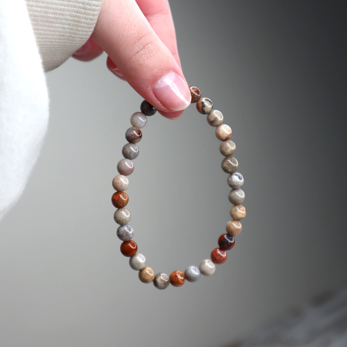 Coral Jasper Bead Bracelet | 6mm | Nurturing, Stability & Emotional Strength