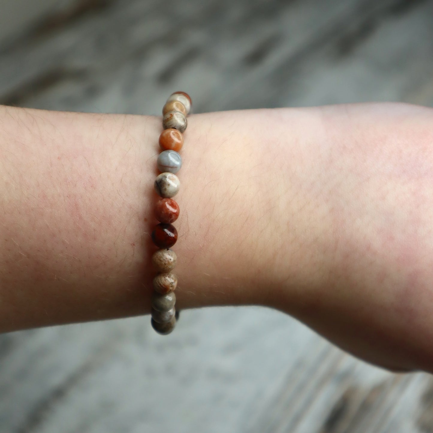 Coral Jasper Bead Bracelet | 6mm | Nurturing, Stability & Emotional Strength