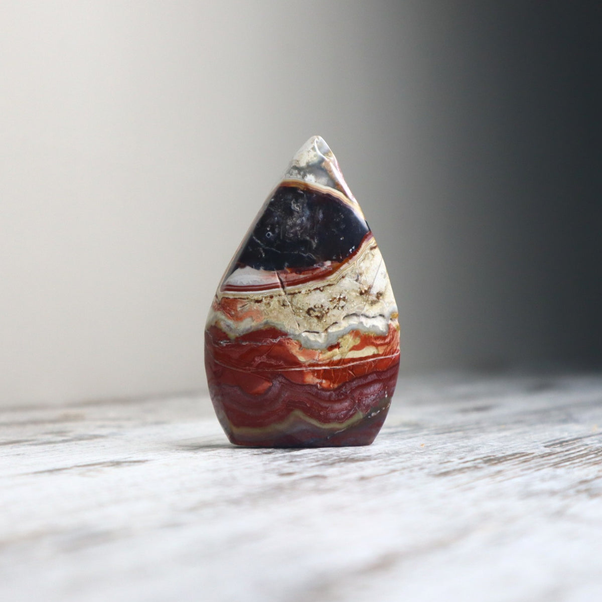 Crazy Lace Agate Tear Drop | Grounding, Vitality & Emotional Balance