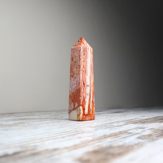 Pink Crazy Lace Agate Tower | Joyful & Heart-Healing