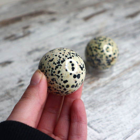 Dalmatian Jasper Sphere | Joy, Grounding & Playful Protection
