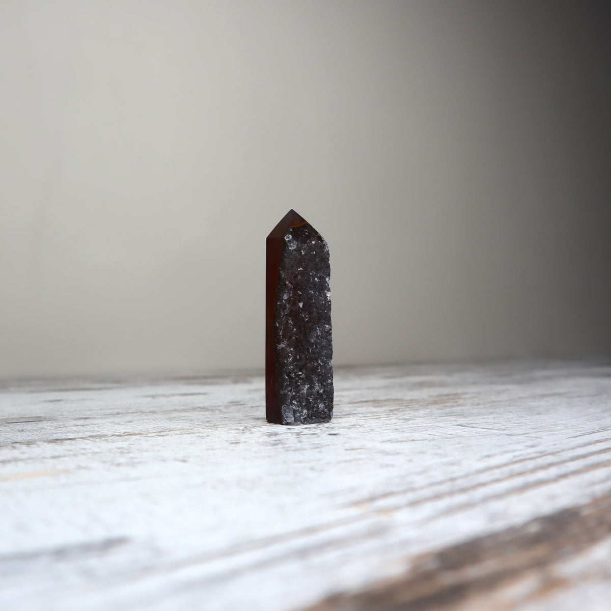 Druzy Smokey Agate Tower | Inner Strength + Soothing Grounding