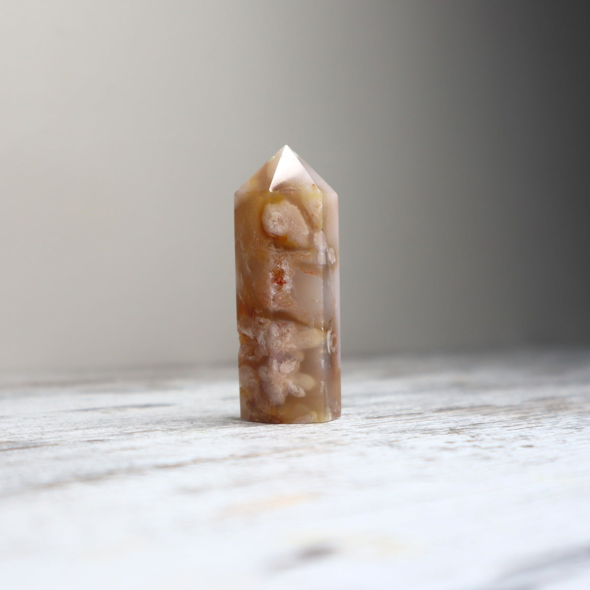 Flower Agate Point | Emotional Healing, Growth & Possibility