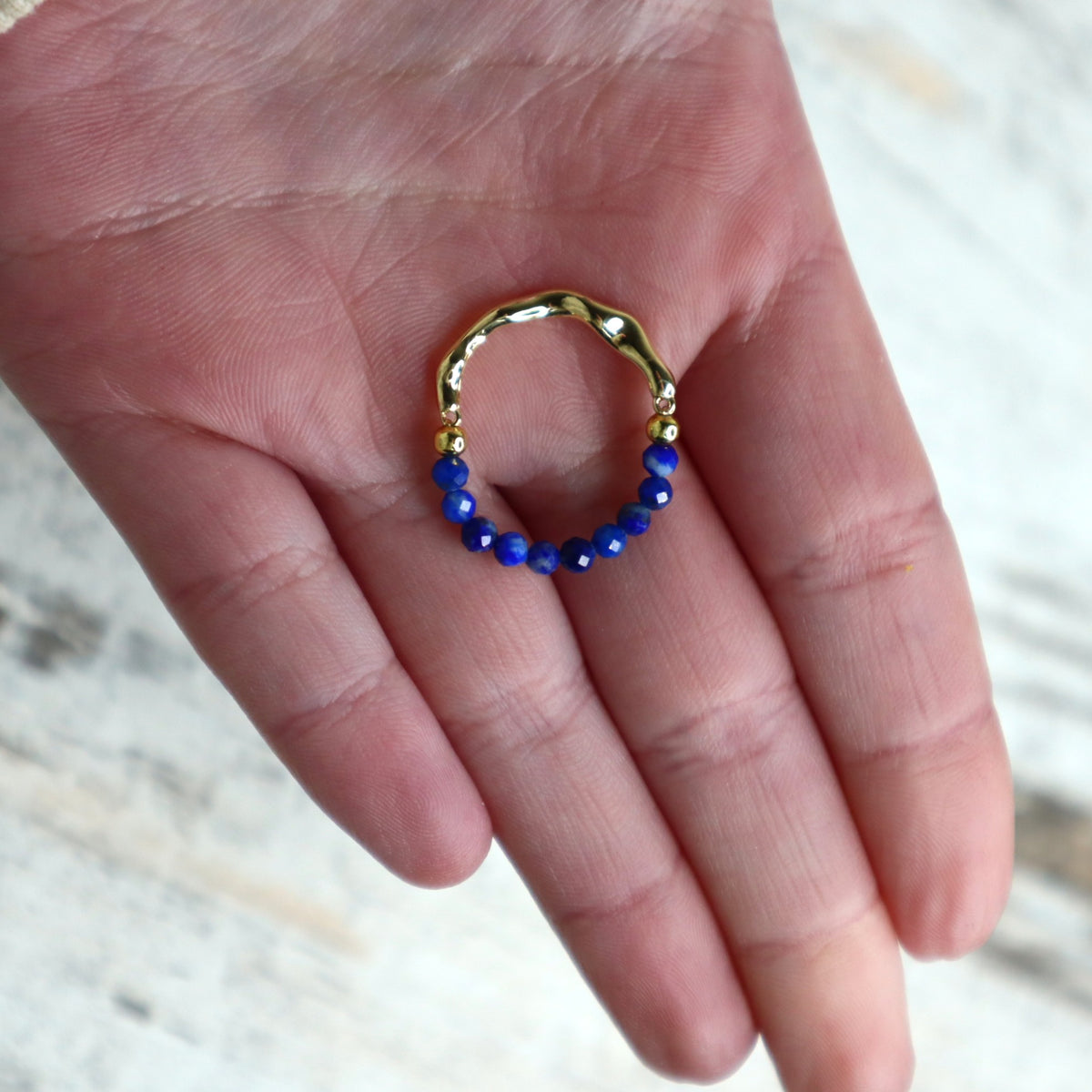 Lapis Lazuli Beaded Ring | Wisdom, Intuition & Truth