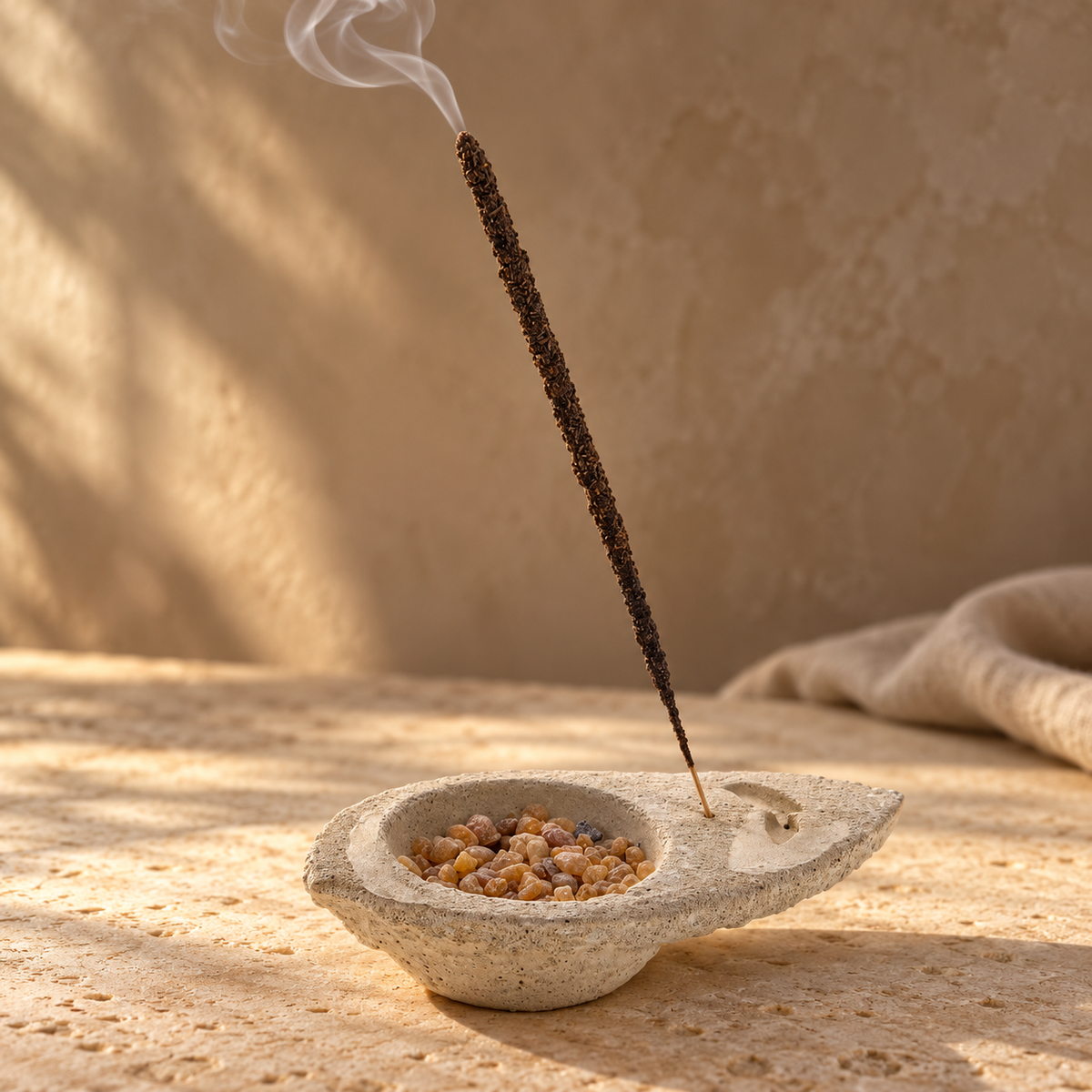 Leaf Cement Incense Burner | Grounding Ritual & Sacred Smoke