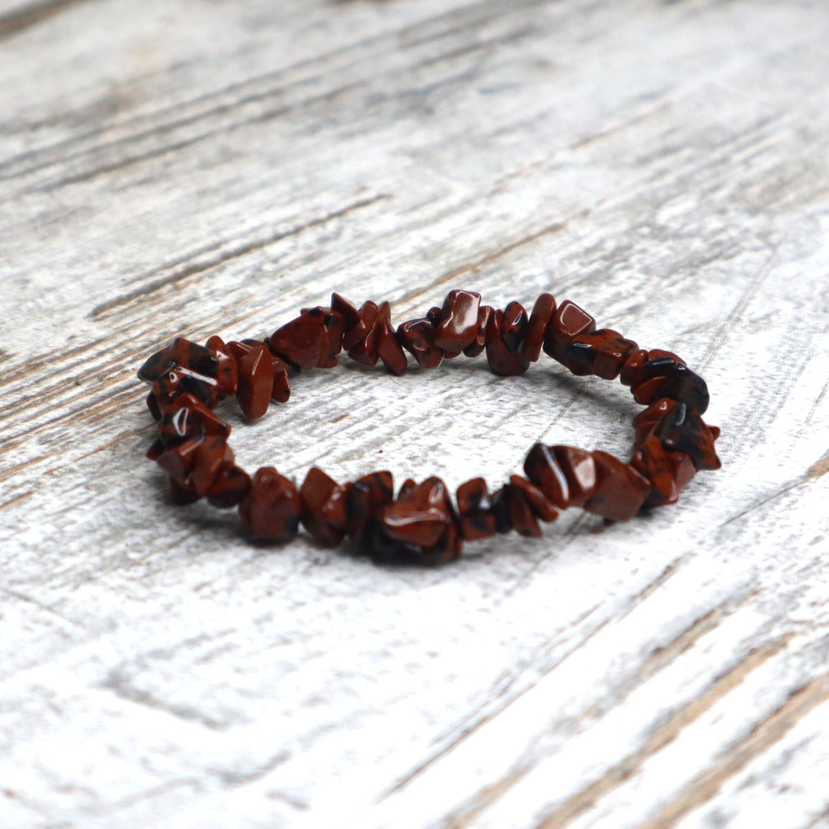 Mahogany Obsidian Chip Bracelet | Strength, Protection & Grounded Stability