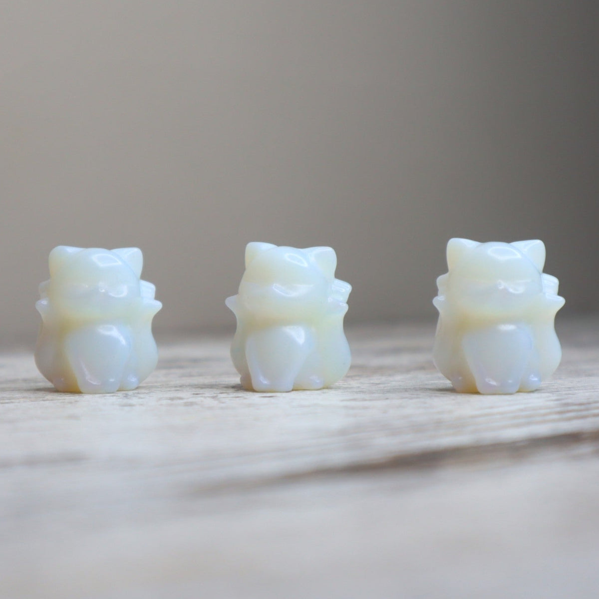 Opalite Nine-Tailed Fox Mini Carving | Intuition, Magic & New Possibilities