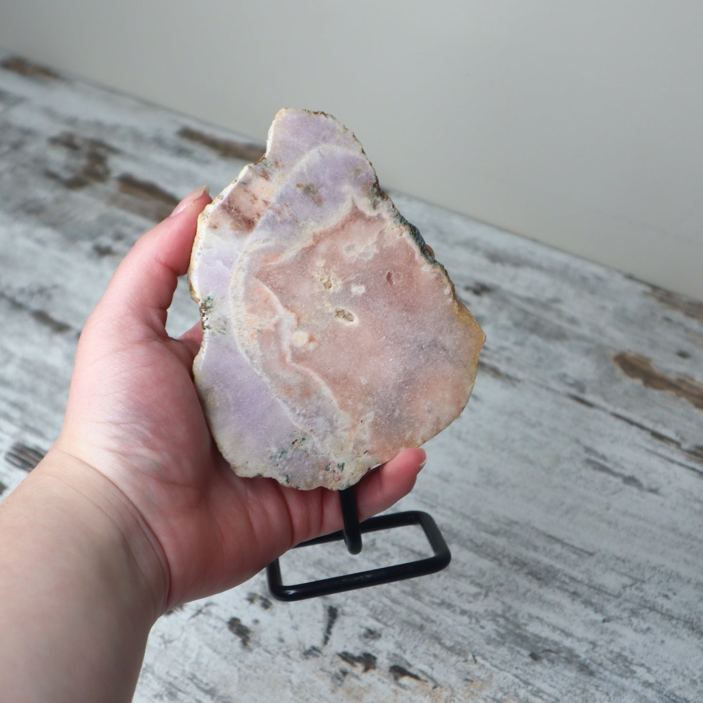 Pink Amethyst Freeform on Stand | Gentle Healing & Heart Alignment