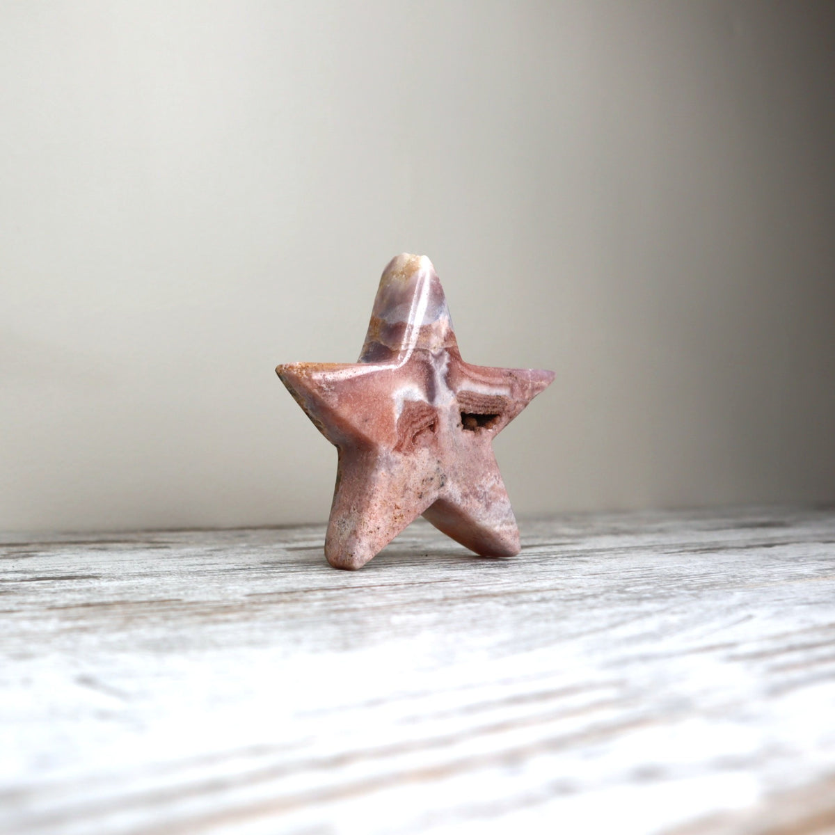 Pink Amethyst Star Carving | Heart Healing, Calm & Gentle Renewal