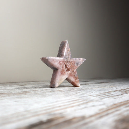 Pink Amethyst Star Carving | Calm, Emotional Balance & Gentle Renewal