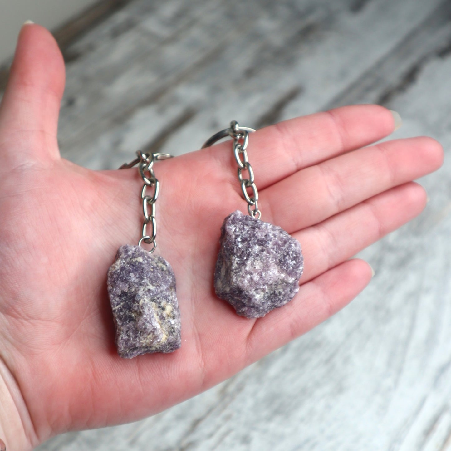 Lepidolite Raw Keychain | Calm, Emotional Balance & Peace