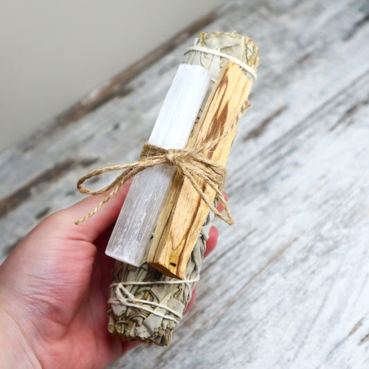 Cleansing Ritual Bundle | Sage, Palo Santo & Selenite
