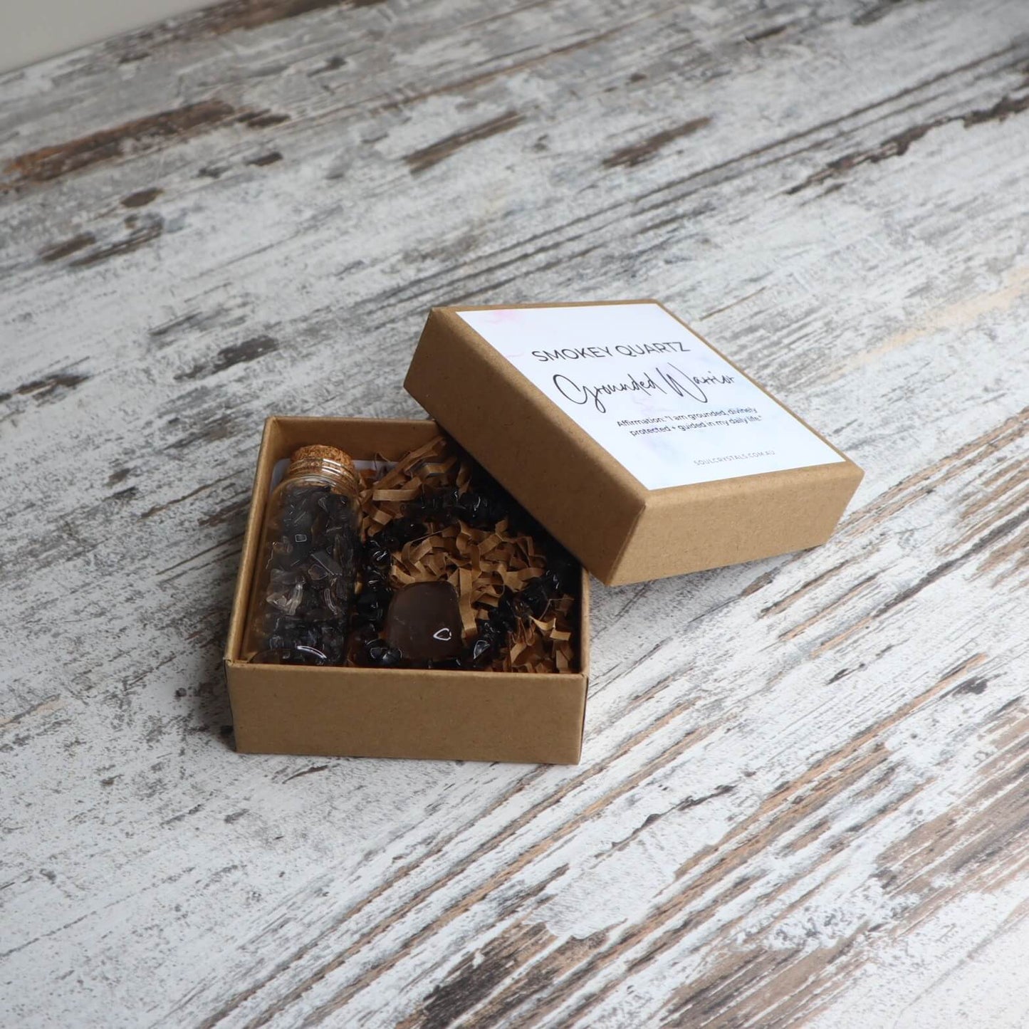 'Grounded Warrior' Chip Gift Box | Smokey Quartz