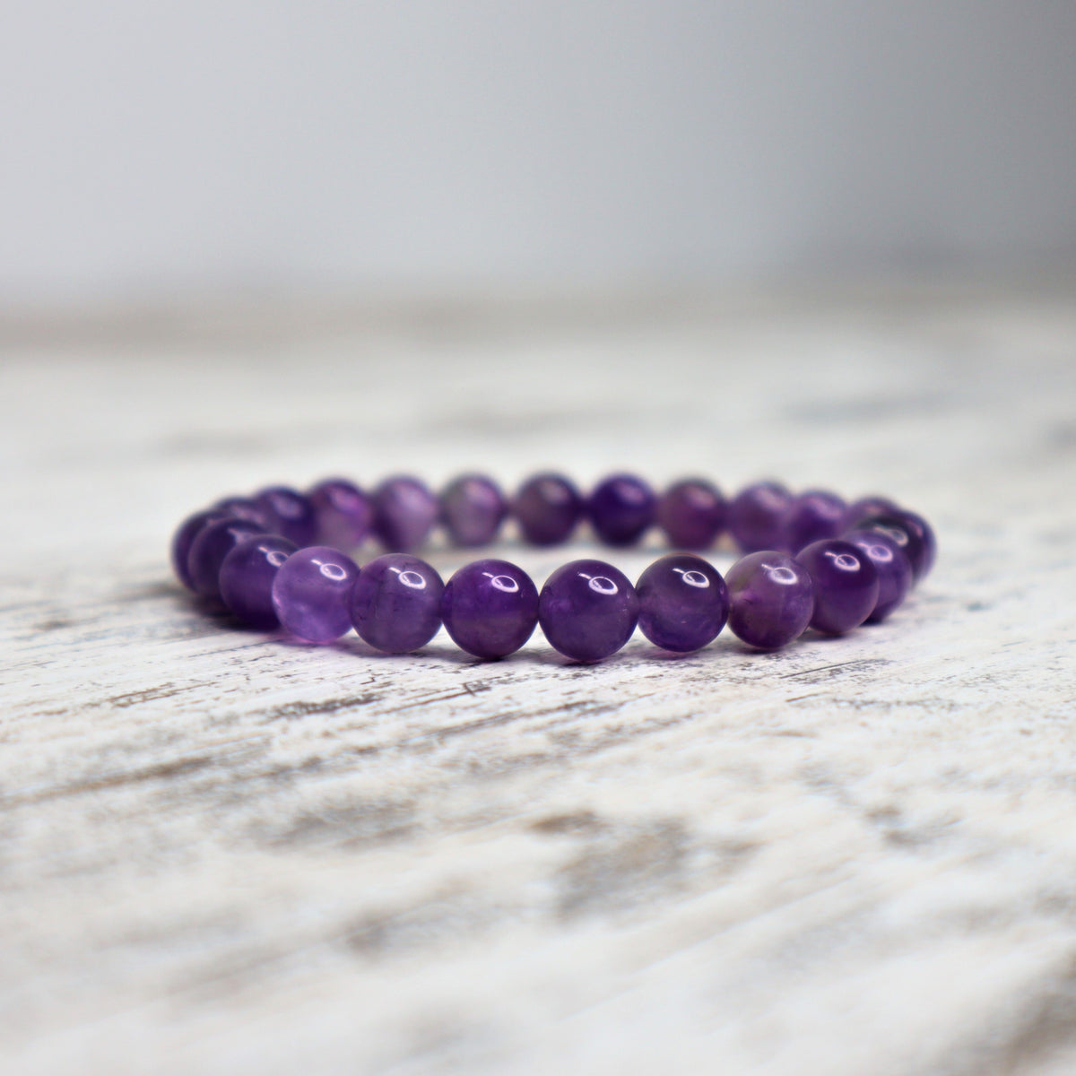 Amethyst Bead Bracelet | 8mm | Calm, Intuition & Spiritual Protection