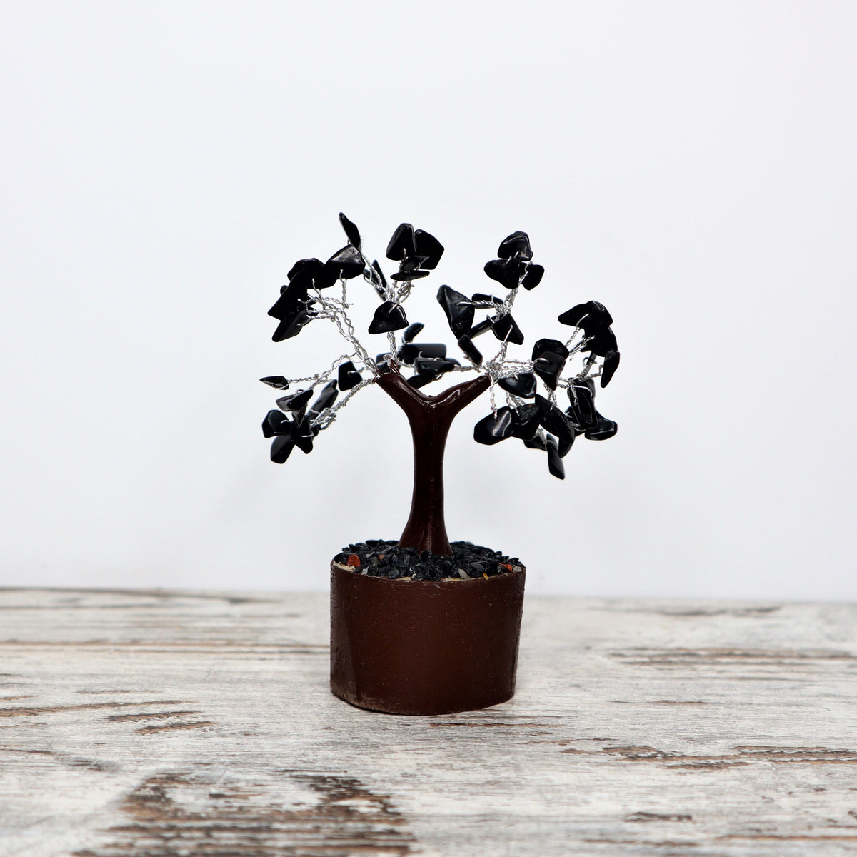 Black Onyx Mini Crystal Tree | Protection, Strength & Grounded Stability