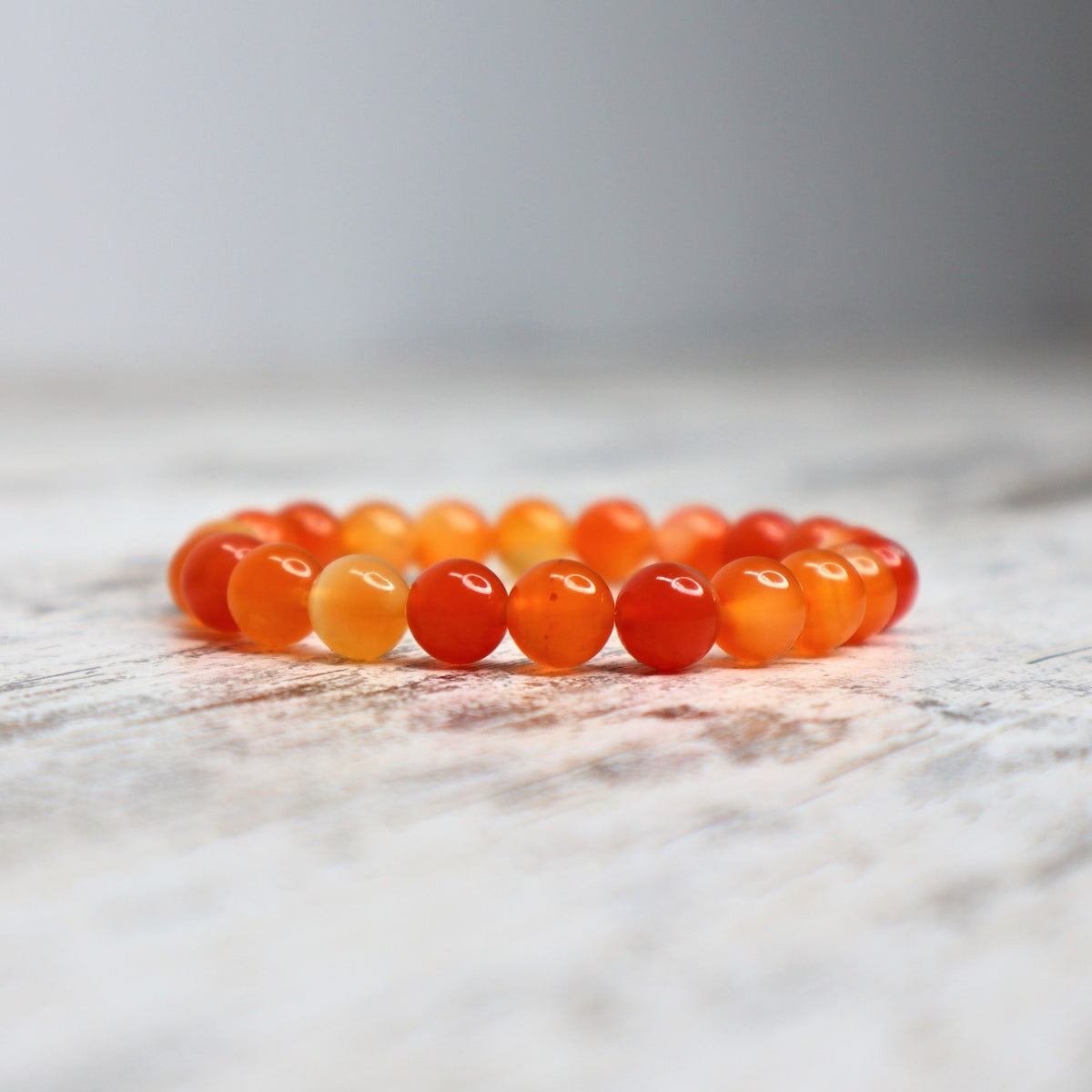 Carnelian Bead Bracelet | 8mm | Passion, Courage & Creative Energy