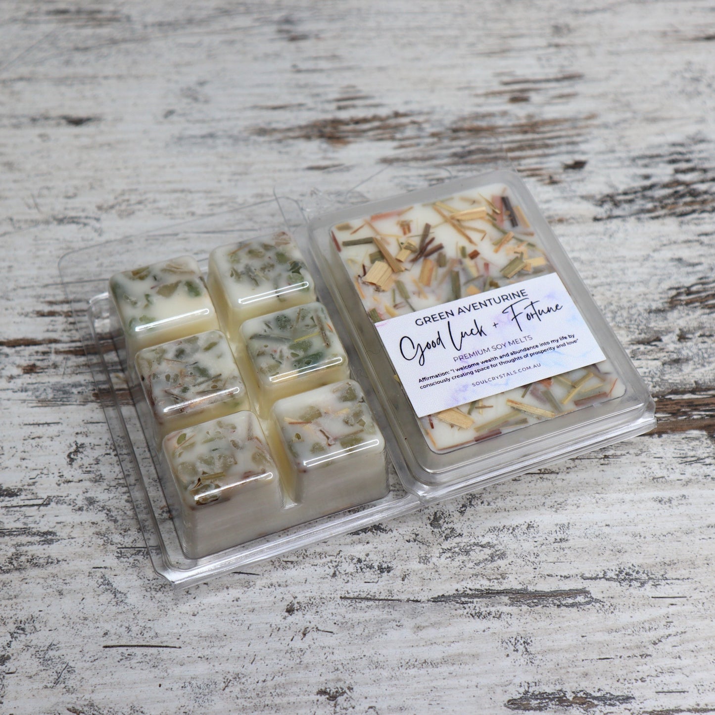 'Good Luck + Fortune' Soy Wax Melts | Green Aventurine