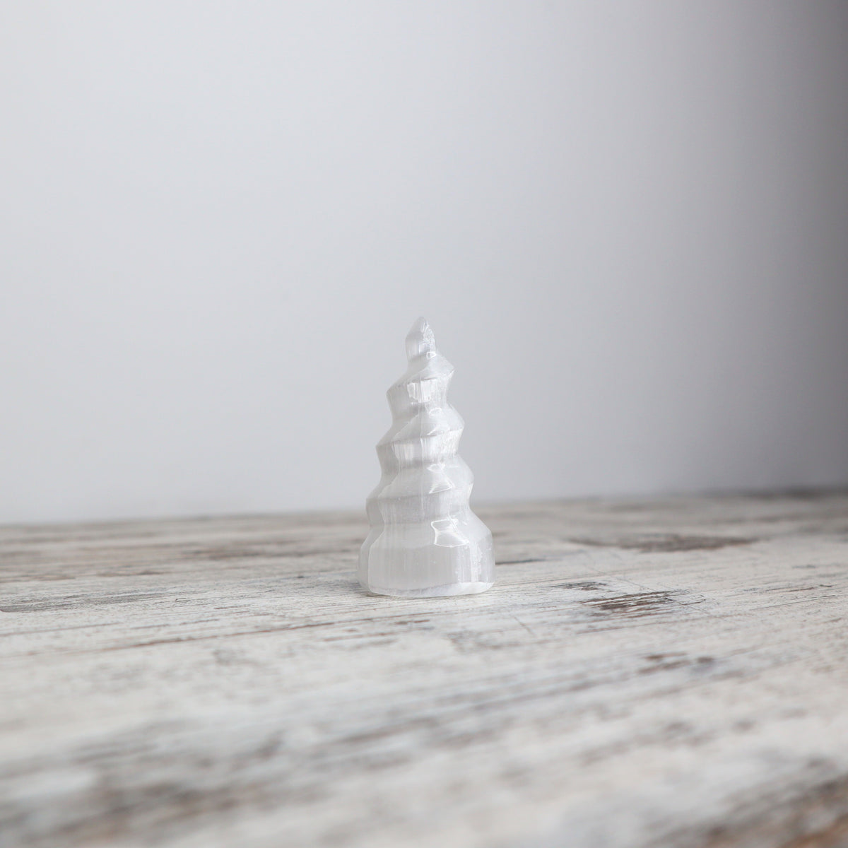 Selenite Spiral Carving | Energy Cleanse + Light Flow
