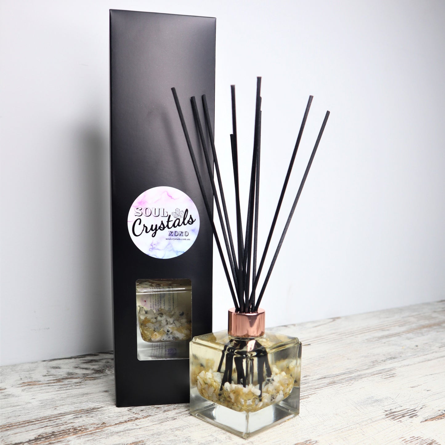 'Good Vibes' Reed Diffuser | Rainbow Moonstone