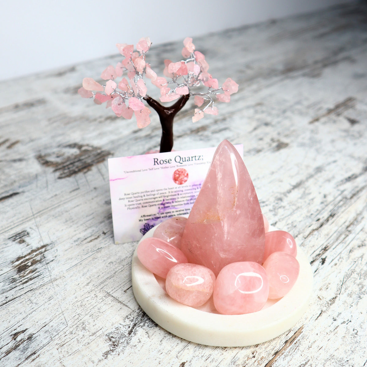 Rose Quartz Mini Crystal Tree | Love, Compassion & Heart Healing