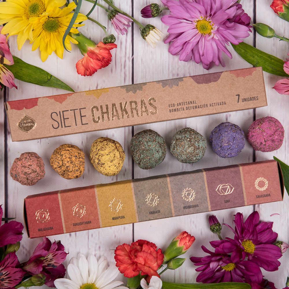 Sagrada Madre Premium Smudge Ball Bombs | 7 Chakra Set | Cleanse, Align &amp; Restore