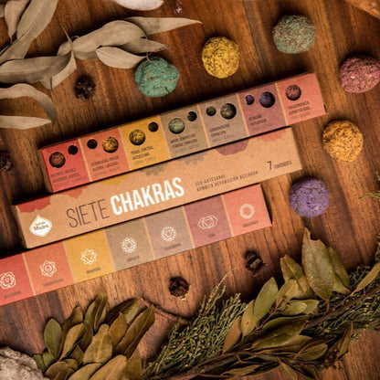 Sagrada Madre Premium Smudge Ball Bombs | 7 Chakra Set | Cleanse, Align & Restore