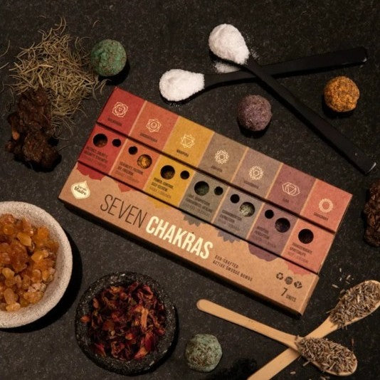 Sagrada Madre Premium Smudge Ball Bombs | 7 Chakra Set | Cleanse, Align & Restore
