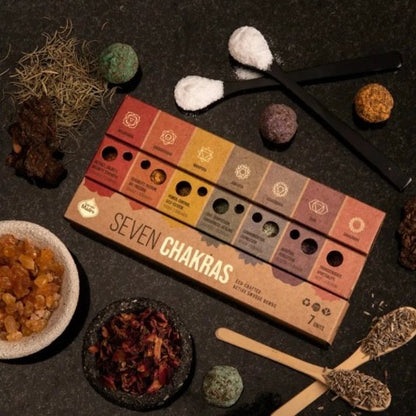 Sagrada Madre Premium Smudge Ball Bombs | 7 Chakra Set | Cleanse, Align & Restore