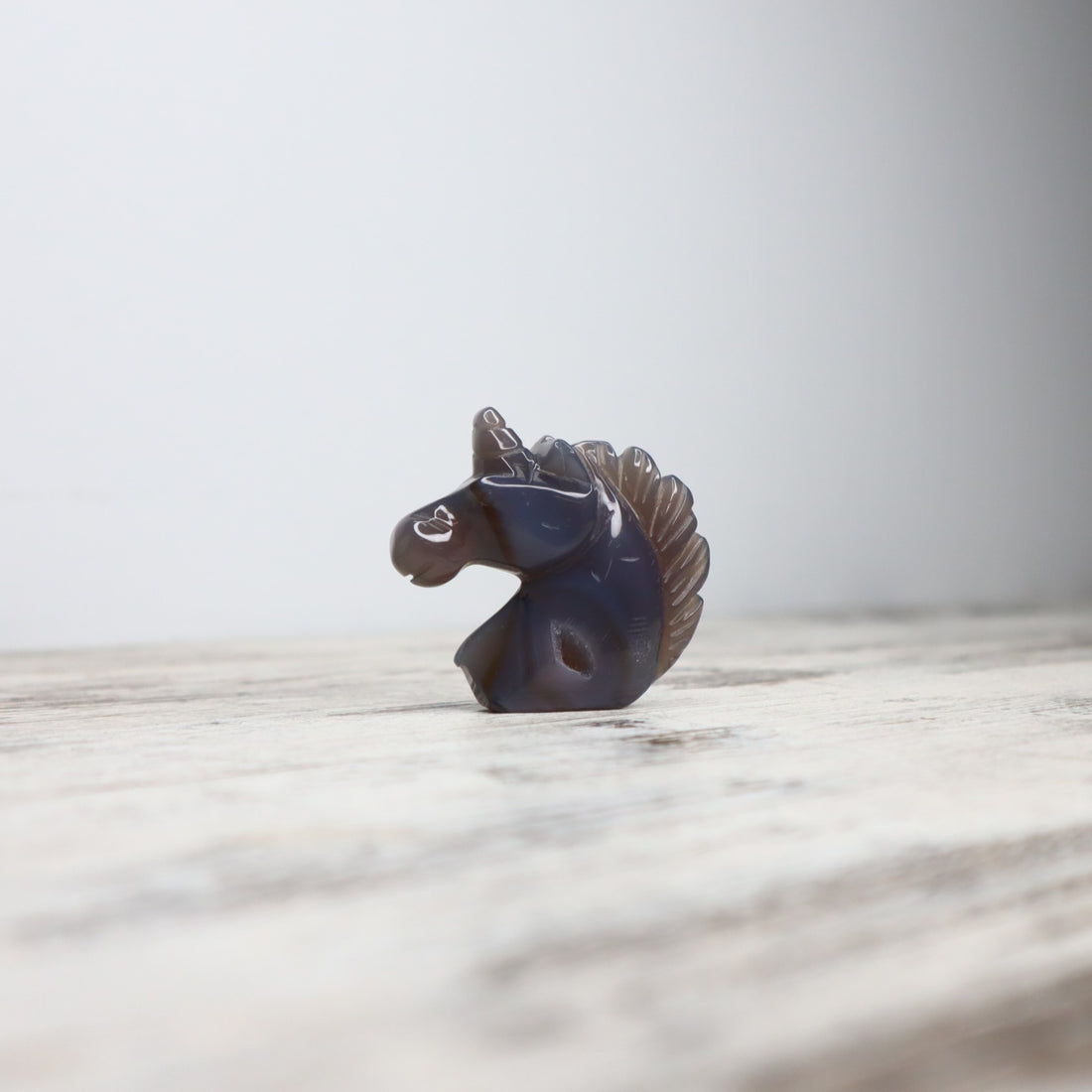 Druzy Agate Unicorn Carving | Cleansing, Intuition &amp; Gentle Protection
