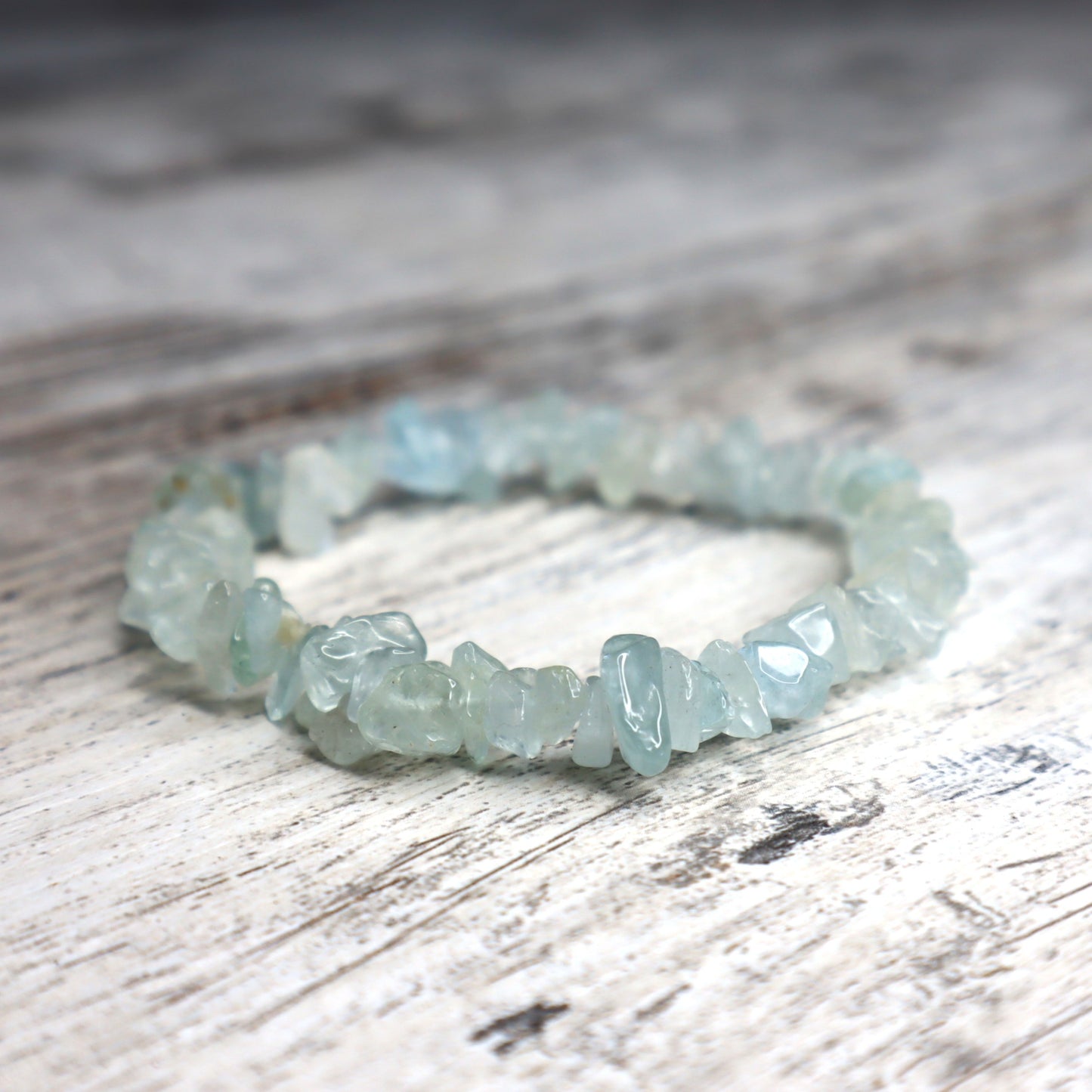 Aquamarine Crystal Chip Bracelet | Peace, Flow & Courage
