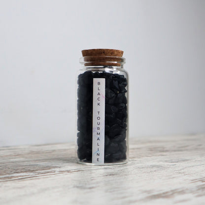 Black Tourmaline Chips Jar