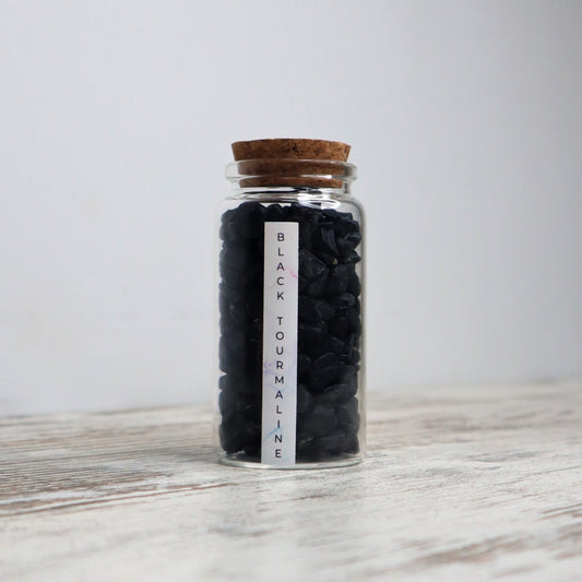 Black Tourmaline Chips Jar
